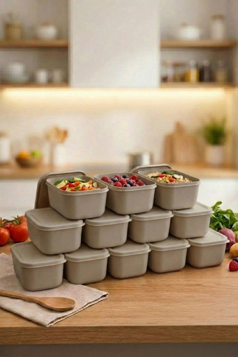 Hermia Juego de 12 Cajas de Almacenamiento BU0067 Gris Hermia Juego de 12 Cajas de Almacenamiento BU0067 Gris